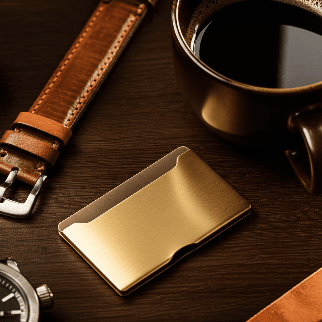 Brushed Brass Cardholder thumbnail 4